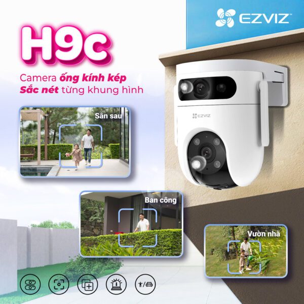 Camera Bắc Ninh EZVIZ H9c Dual (5MP+5MP) 4 camera wifi quay quet ong kinh kep ezviz h9c 600x600 1